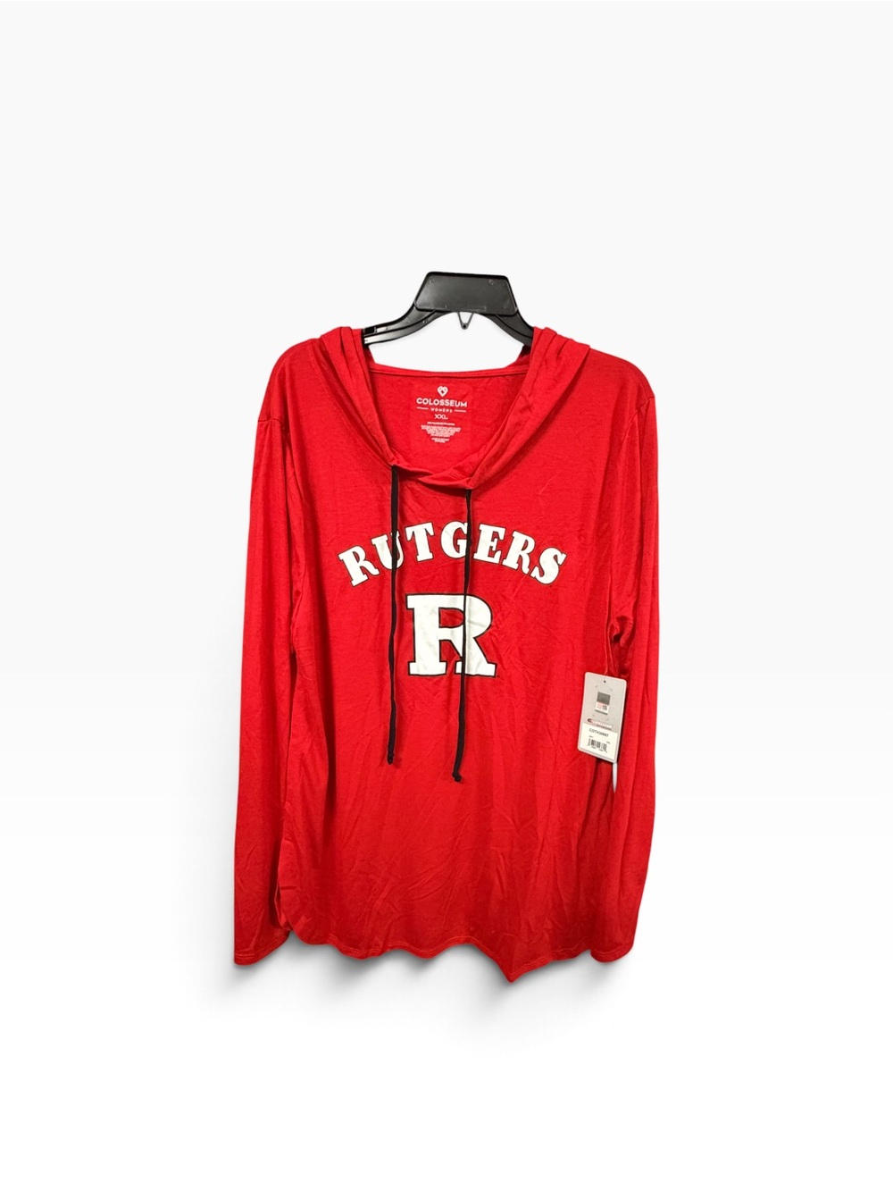 Colosseum Rutgers Scarlet Knights Women’s XXL Lightweight Hooded Shirt NWT